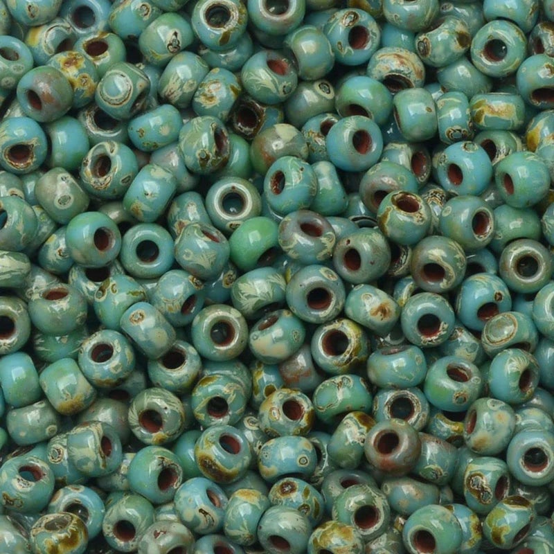 Miyuki Picasso Seafoam Green 22 Grams Miyuki Round Rocailles 8/0 Seed Bead Approx 22 Gram Tube - Image 5